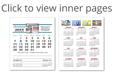 See the interior pages of these personalized magnetic calendars for realtors