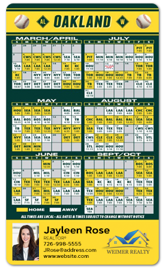 Full-Magnet Custom-Imprinted Real Estate Baseball Schedule