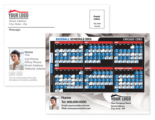 Full-Magnet Custom-Imprinted Real Estate Baseball Schedule