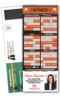 Magnetic Real Estate Baseball Schedule Self-Mailer