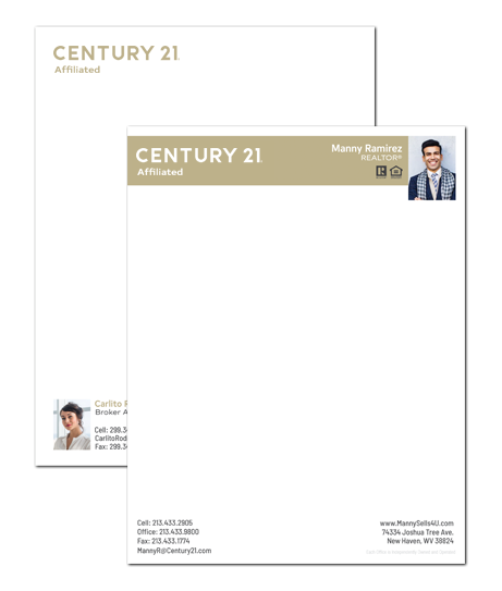 Sample Century 21 Affiliated Real Estate Letterhead