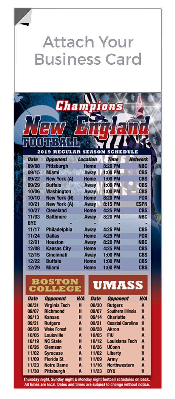 Peel-N-Stick Magnetic 2020 Football Schedules | RealEstateCalendars.com