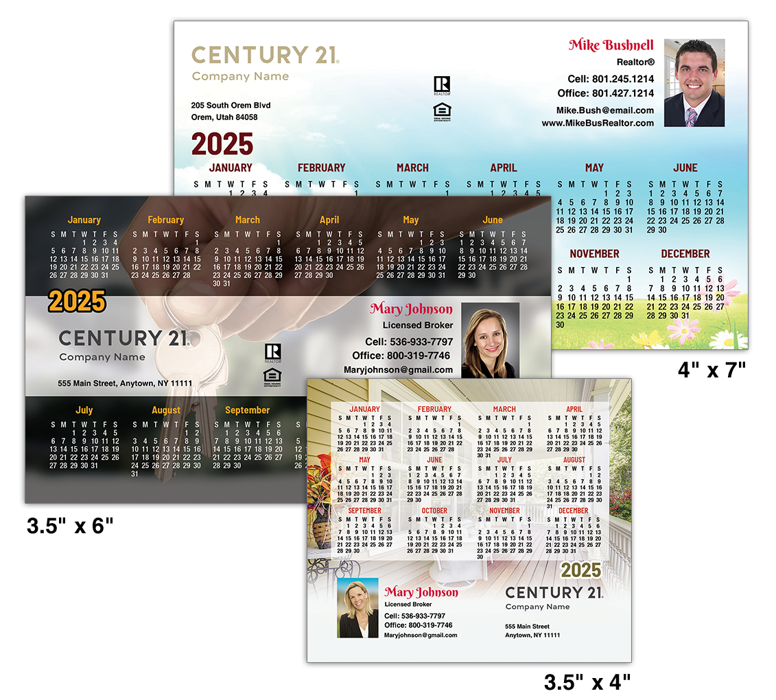 Full color custom real estate marketing calendar magnets