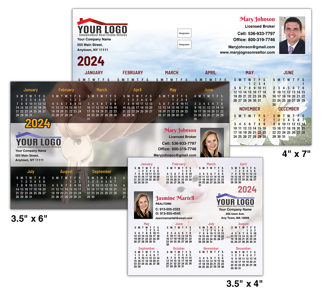 Full color custom real estate marketing calendar magnets