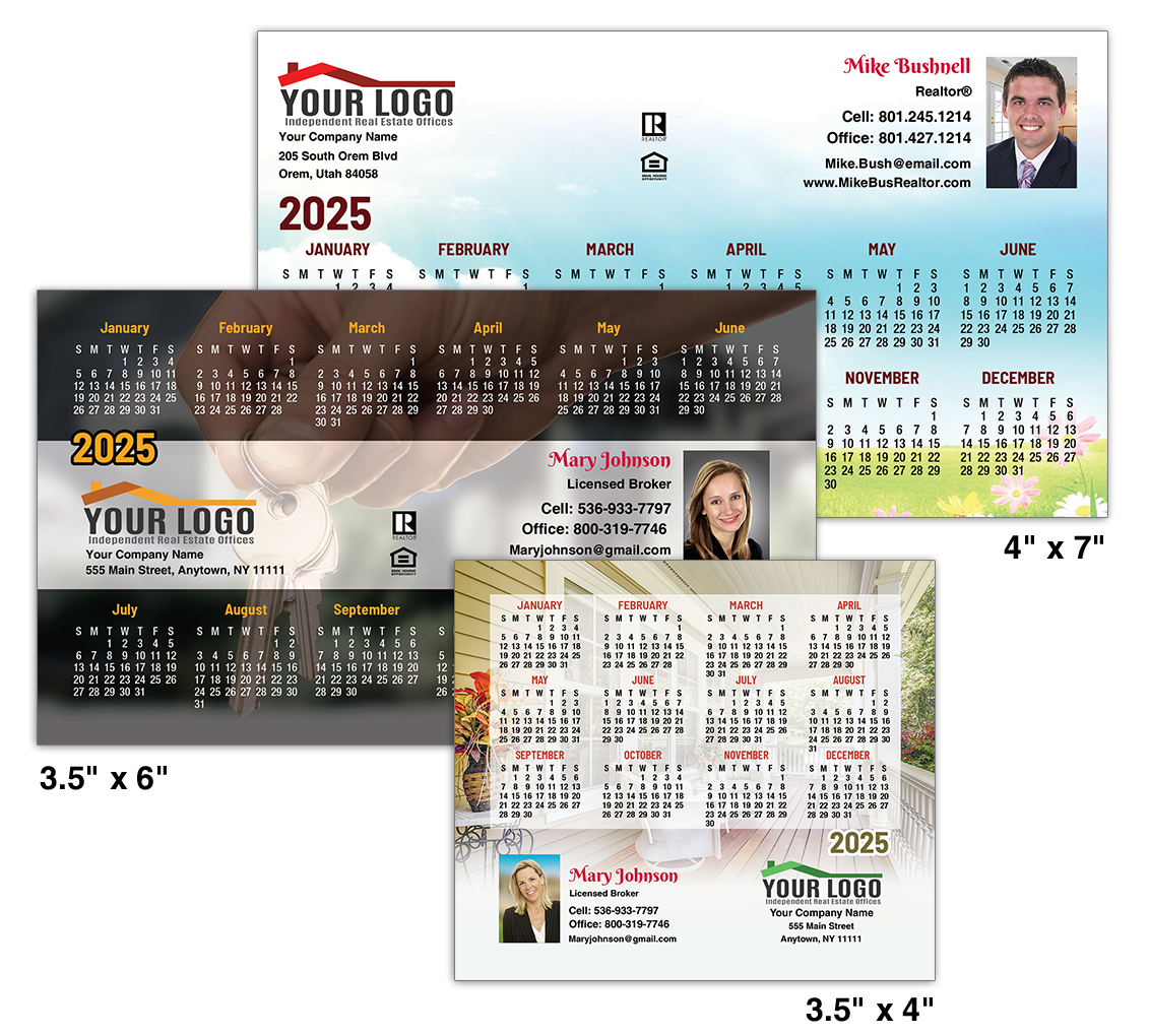 Full color custom real estate marketing calendar magnets