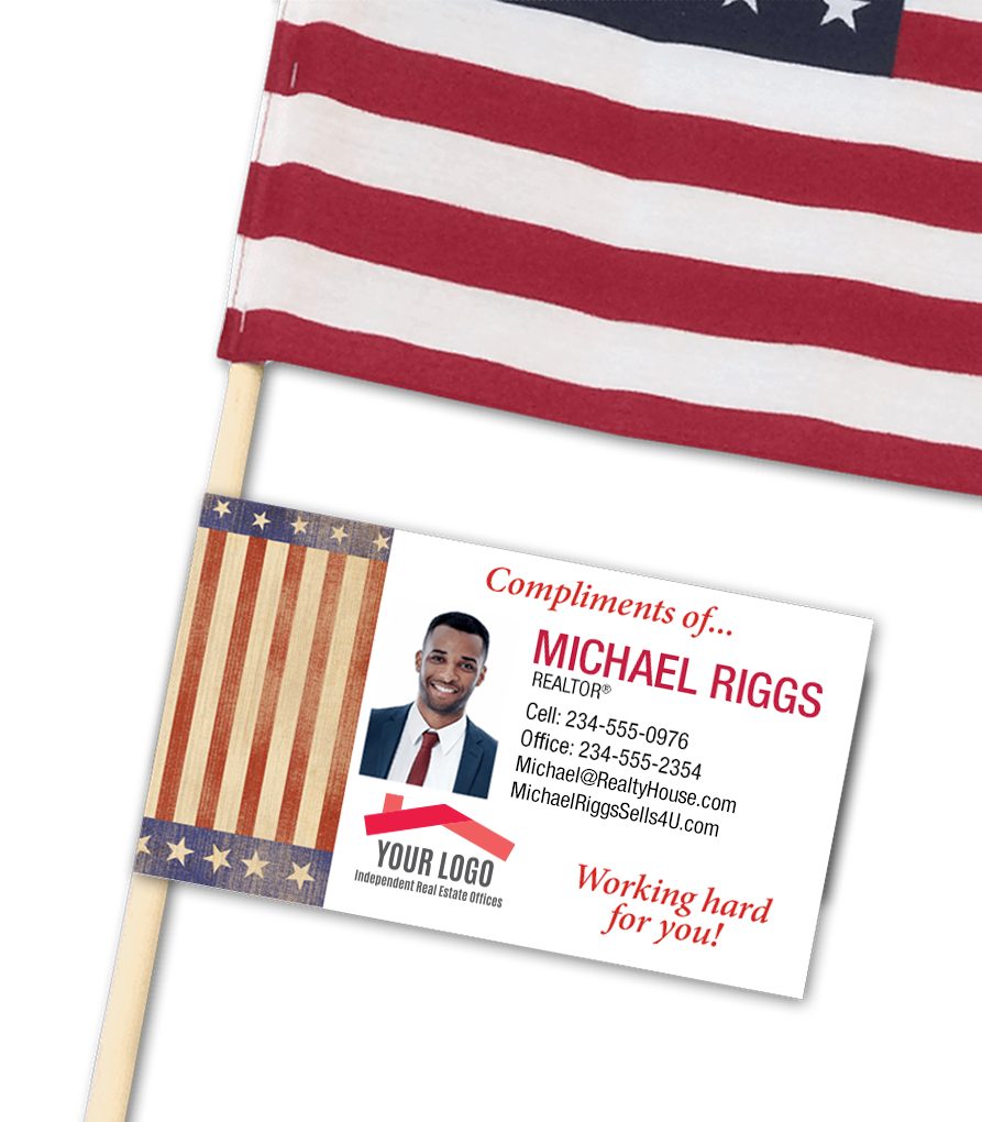 Lawn flag label riders for Independent Real Estate Agents | RealEstateCalendars.com