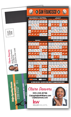 Magnetic Real Estate Baseball Schedule Self-Mailer