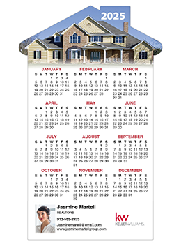 Large calendar magnets for realtors in 2025 house shaped