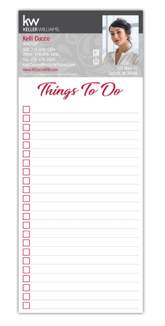 These custom real estate notepads can be produced with or without magnets