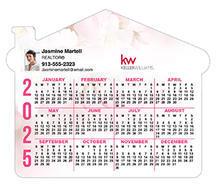 Small calendar magnets for realtors in 2025 house shaped