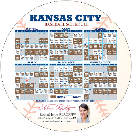 Rounded Magnetic Real Estate Baseball Schedule
