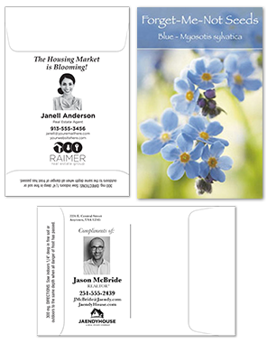 Black Ink Customized Seed Packets for Real Estate Agent Promotion | RealEstateCalendars.com