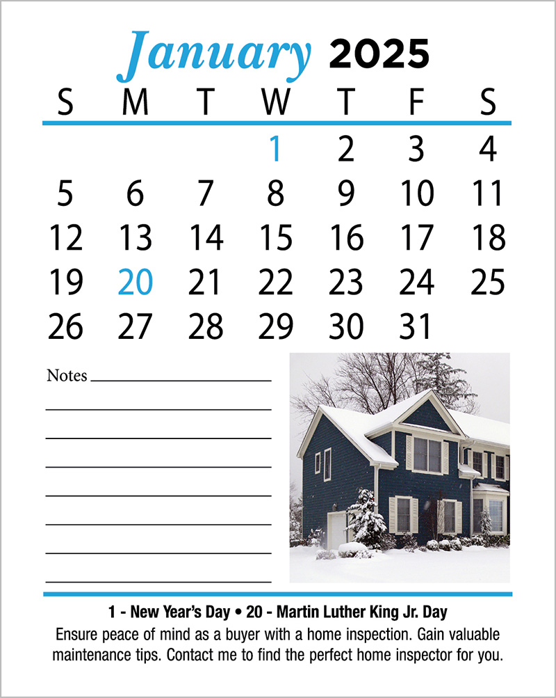 Real Estate Theme 13 Month Tear off Calendars