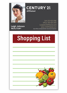 Custom imprinted magnetic notepads for realtors