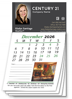 Real estate magnetic calendars 2027 for refrigerator calendar magnets
