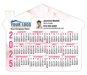Small calendar magnets for realtors in 2025 house shaped