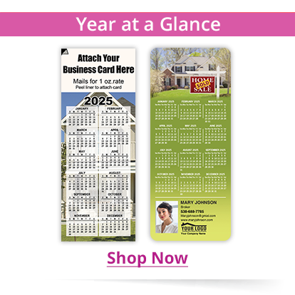 Real Estate Themed 2024 Magnetic Business Card Tear-Off Calendars - Festive  Holiday Marketing